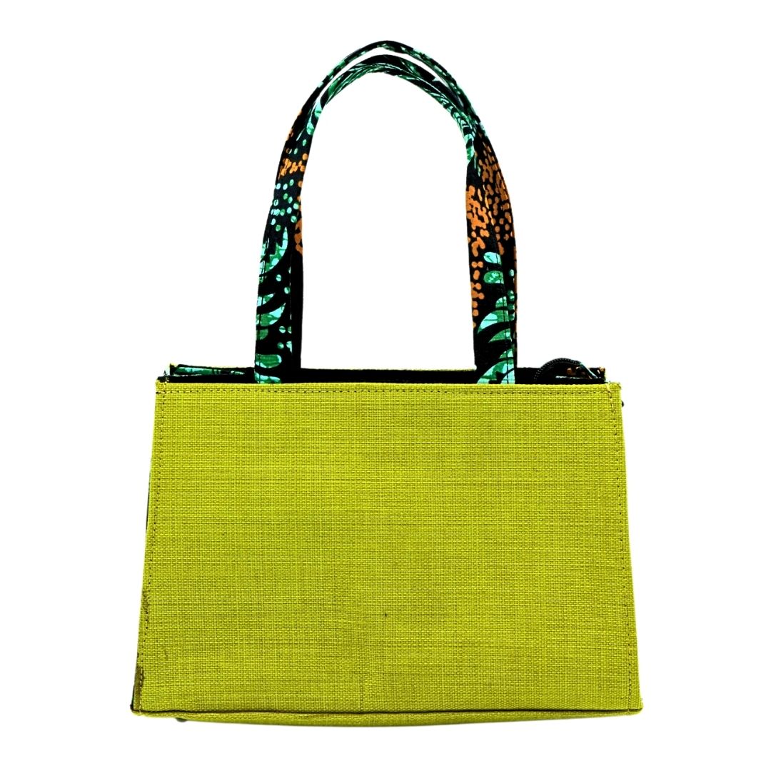 Petit sac à main en raphia vert clair