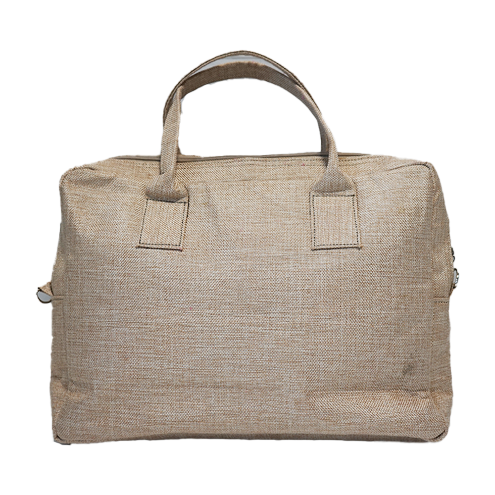 Beige Raffia Handmade Laptop Bag