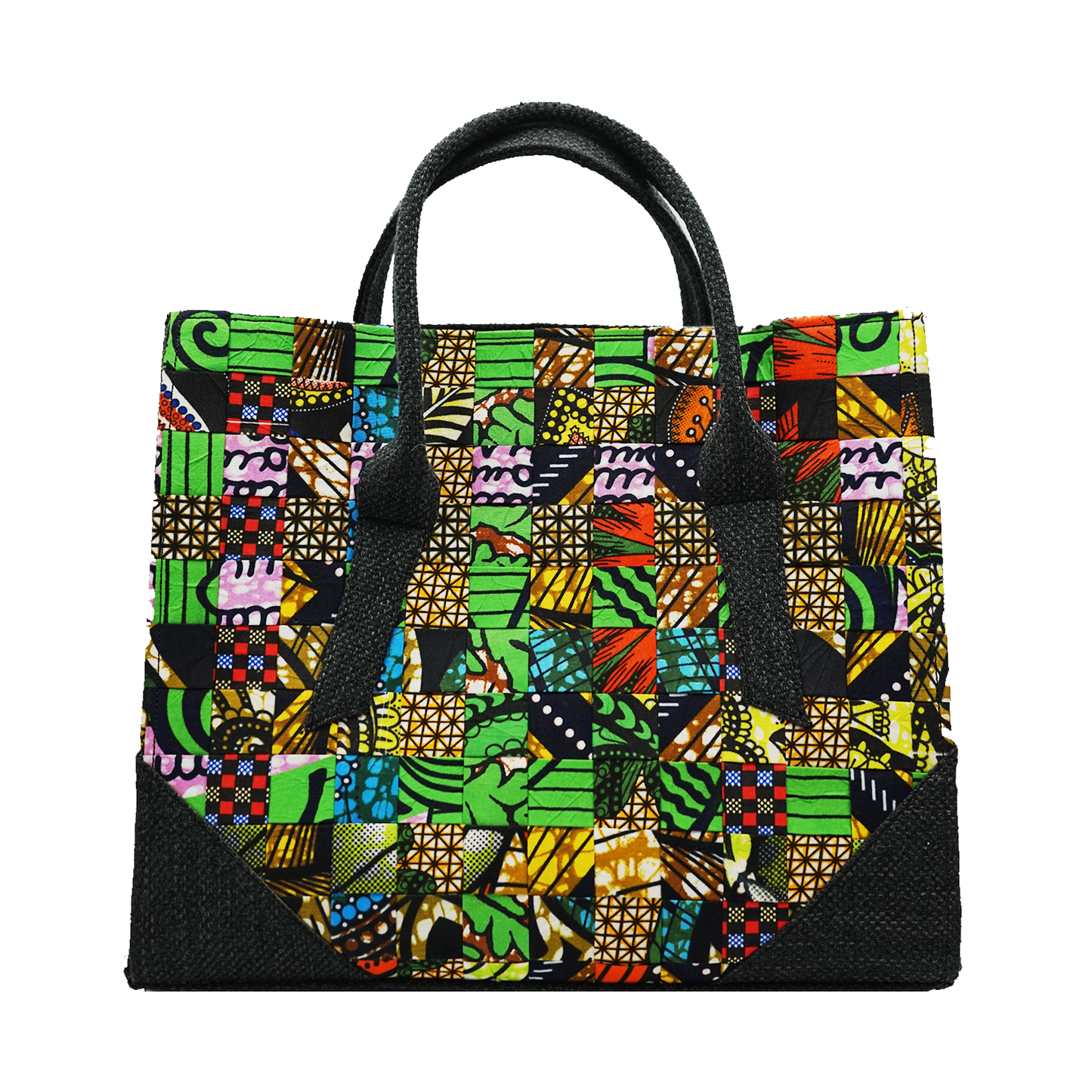 Black Bold Big Ankara Patchwork Handbag