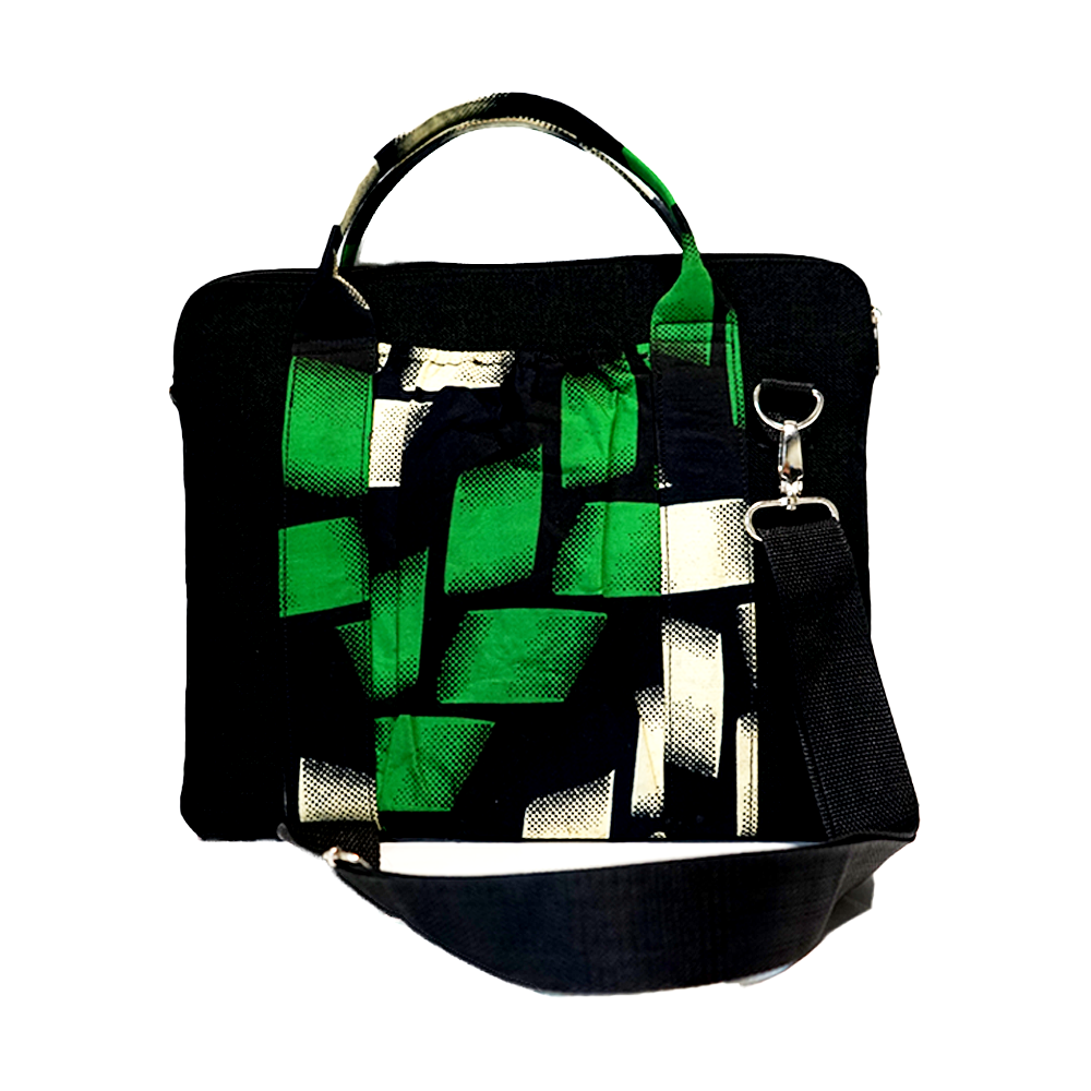 Black and Green Handmade Mini Laptop Bag