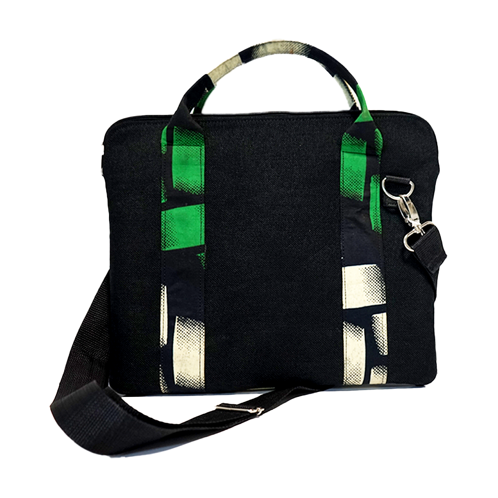 Black and Green Handmade Mini Laptop Bag