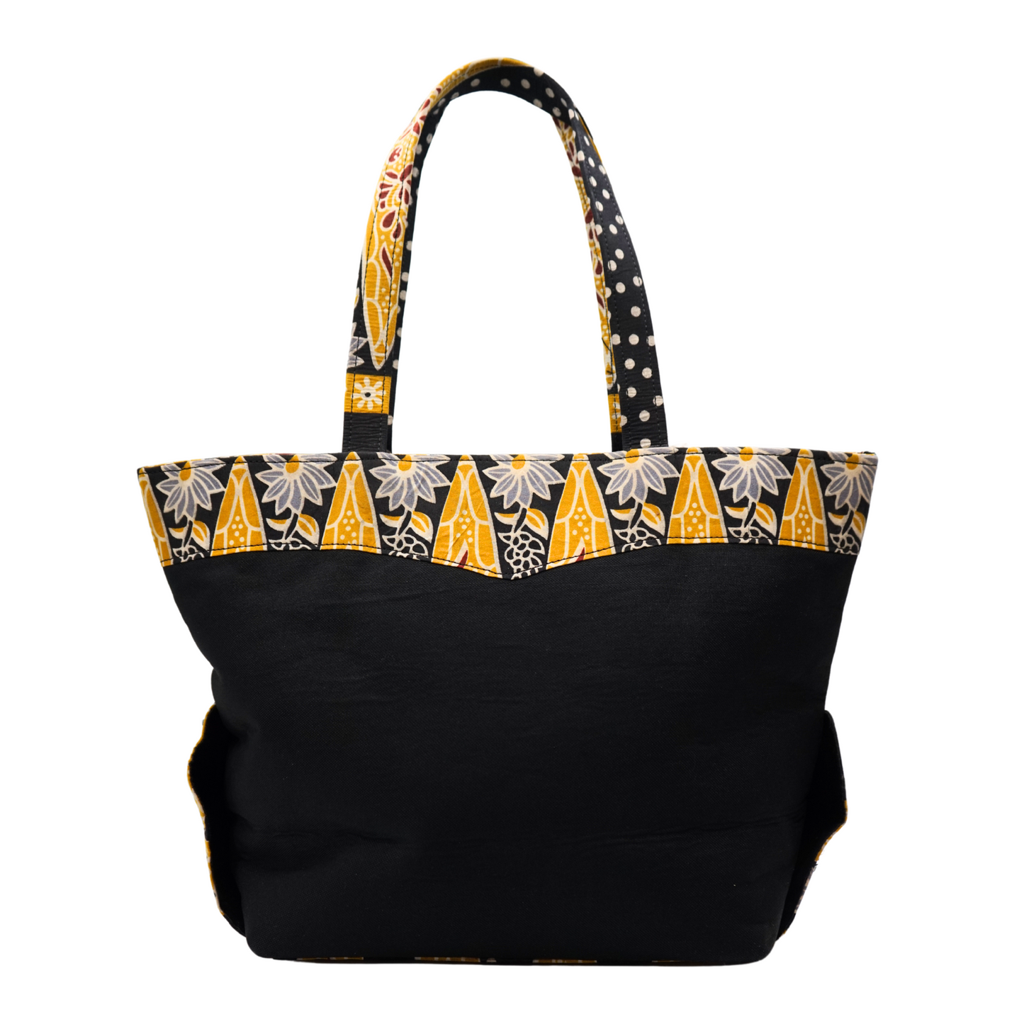 Black and Yellow Raffia Handbag