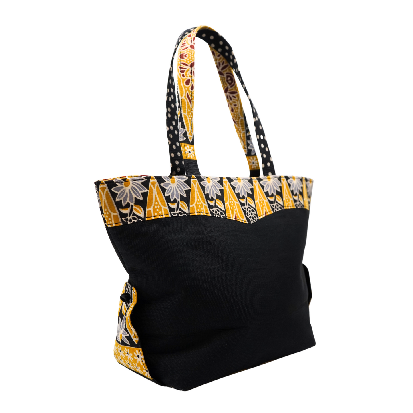 Black and Yellow Raffia Handbag