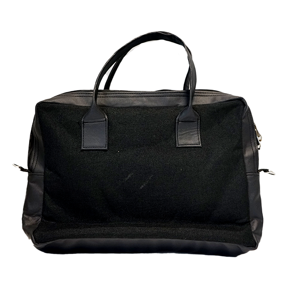 Black with Blue Accent Handmade Raffia Laptop Bag