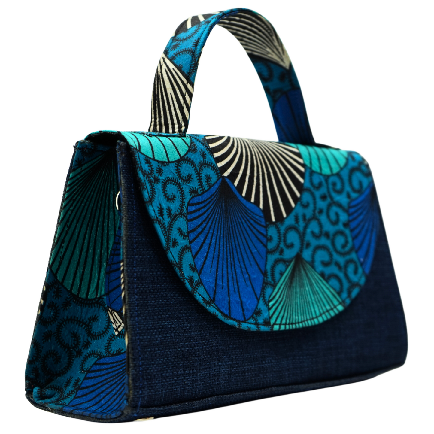 Blue Peacock Ankara Crossbody Bag - Statement Purse