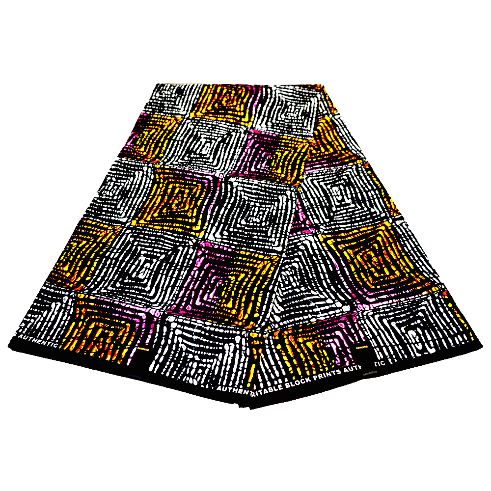 Concentric Squares Ankara Cotton Fabric