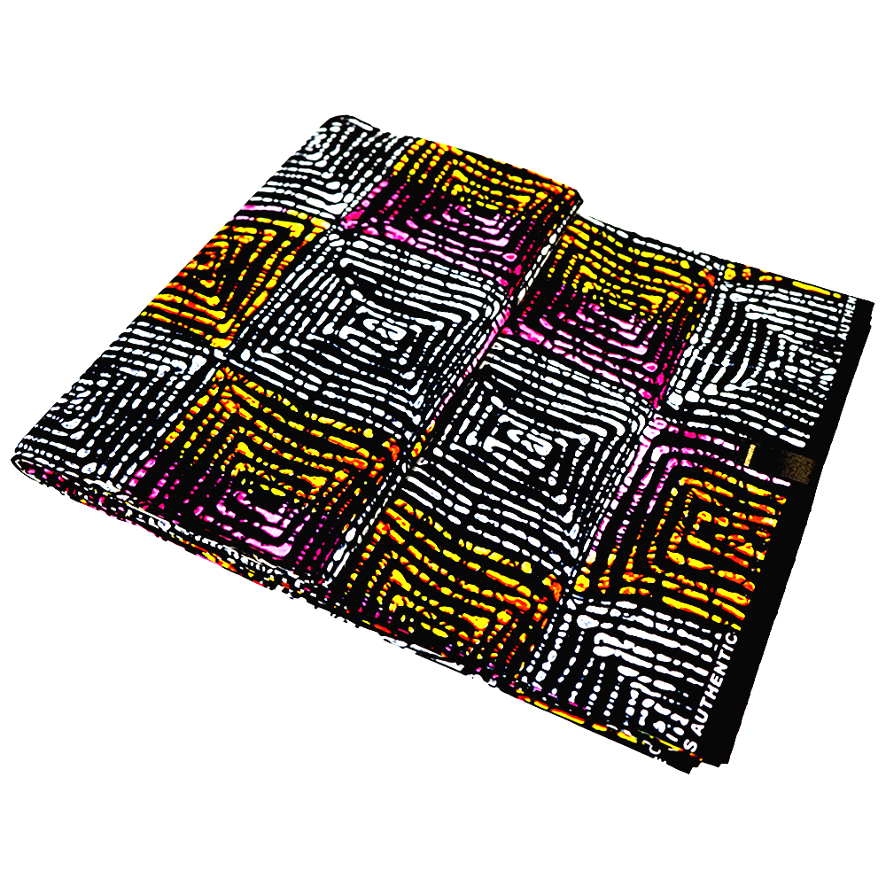 Concentric Squares Ankara Cotton Fabric