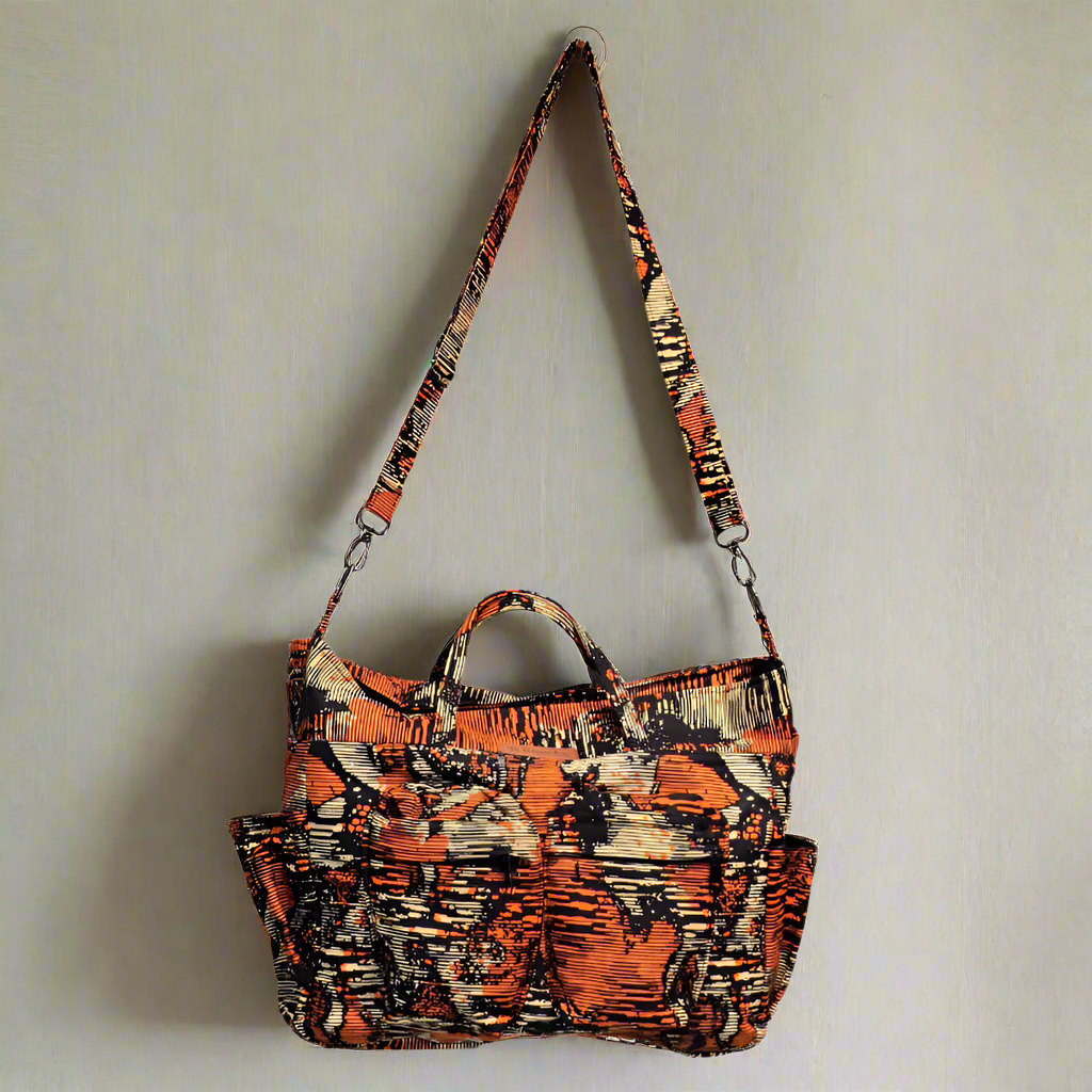 Custom made Orange Crossbody bag