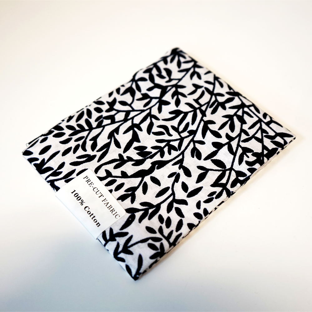 White with Black Vines Ankara Cotton Fabric