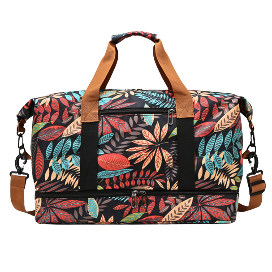 Maple Leaf Print Travel Duffle Bag