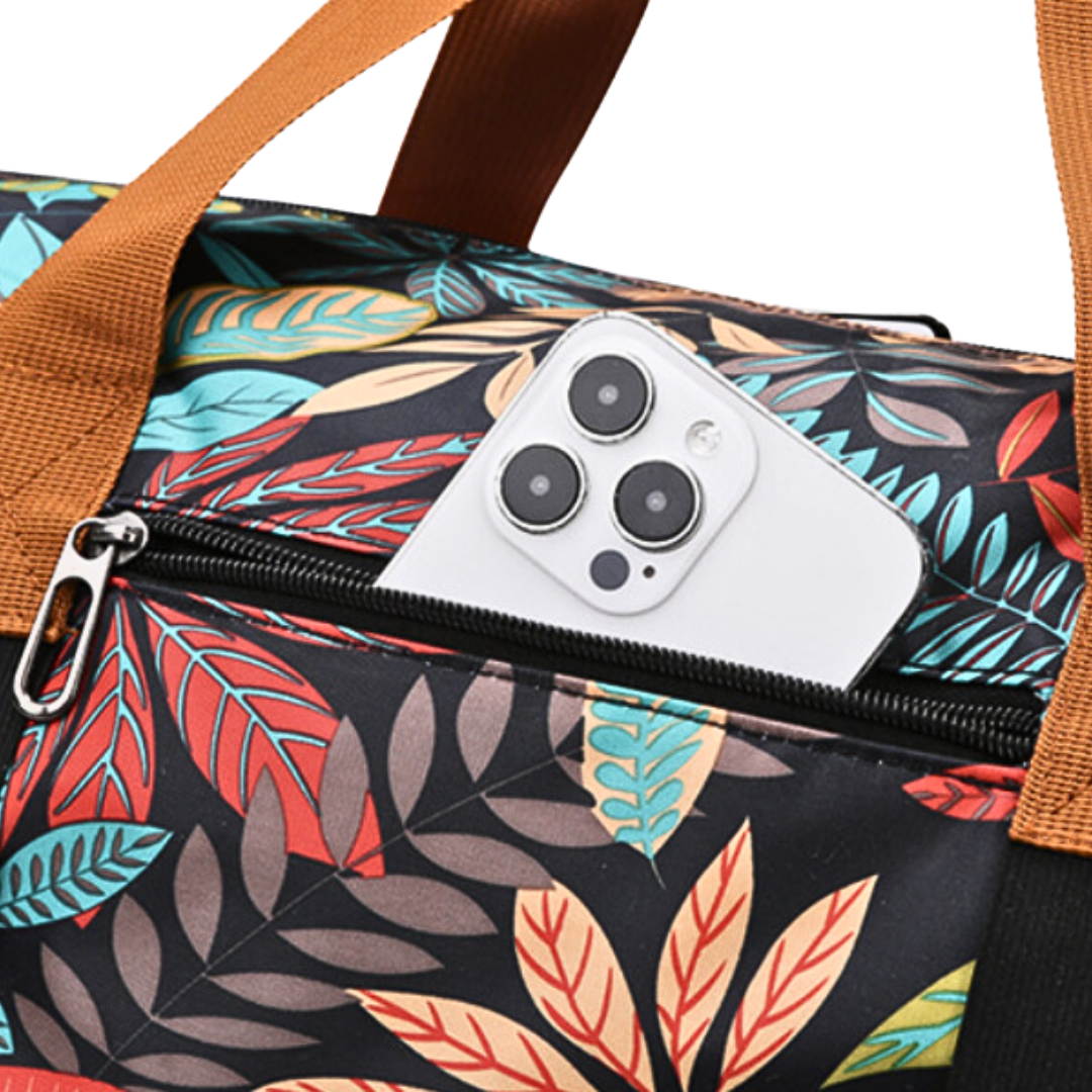 Maple Leaf Print Travel Duffle Bag