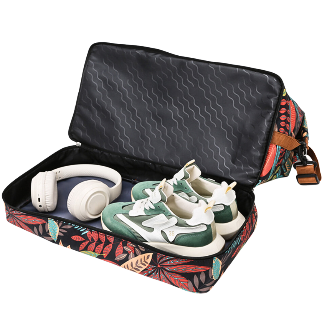 Maple Leaf Print Travel Duffle Bag