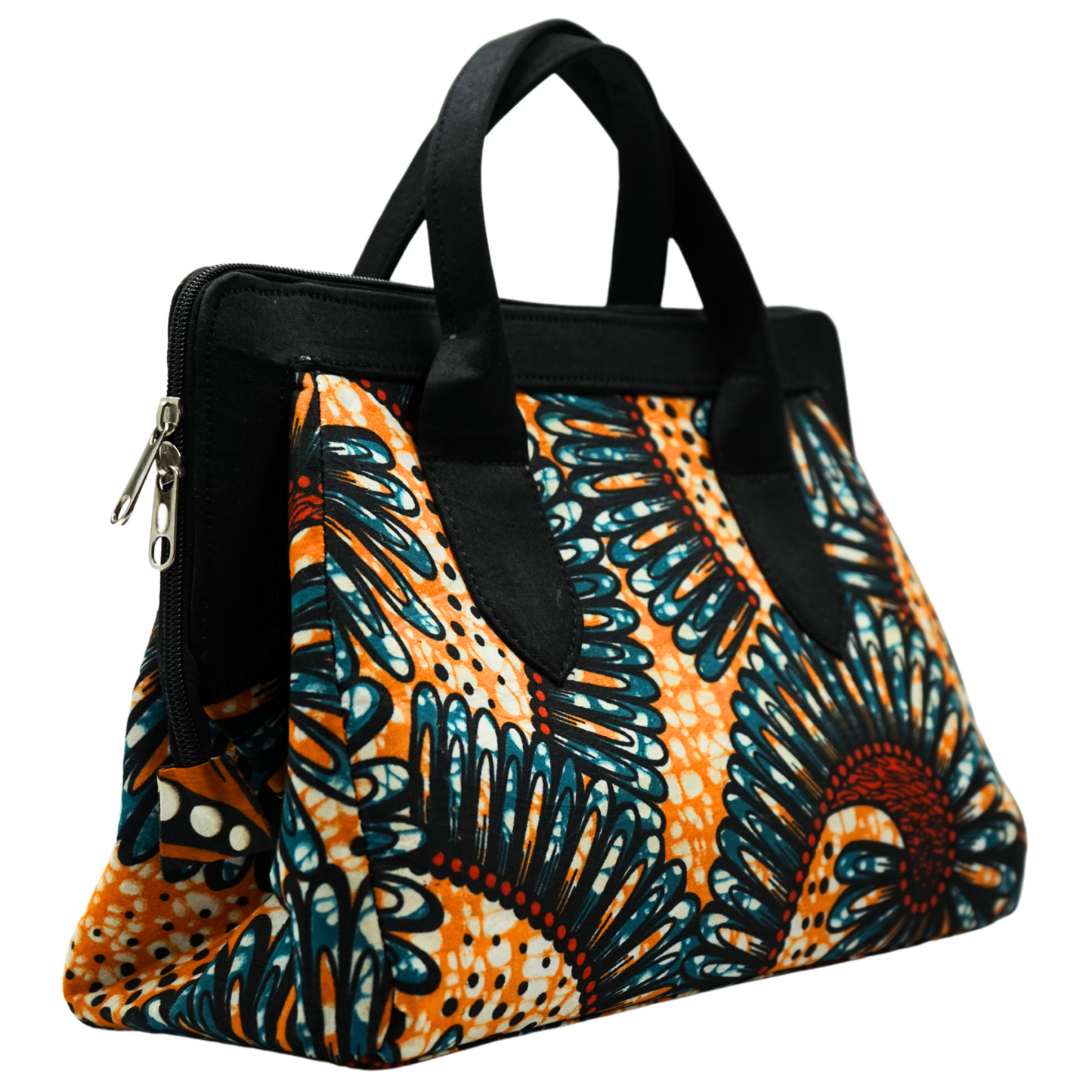 Orange and Teal Ankara Statement Purse