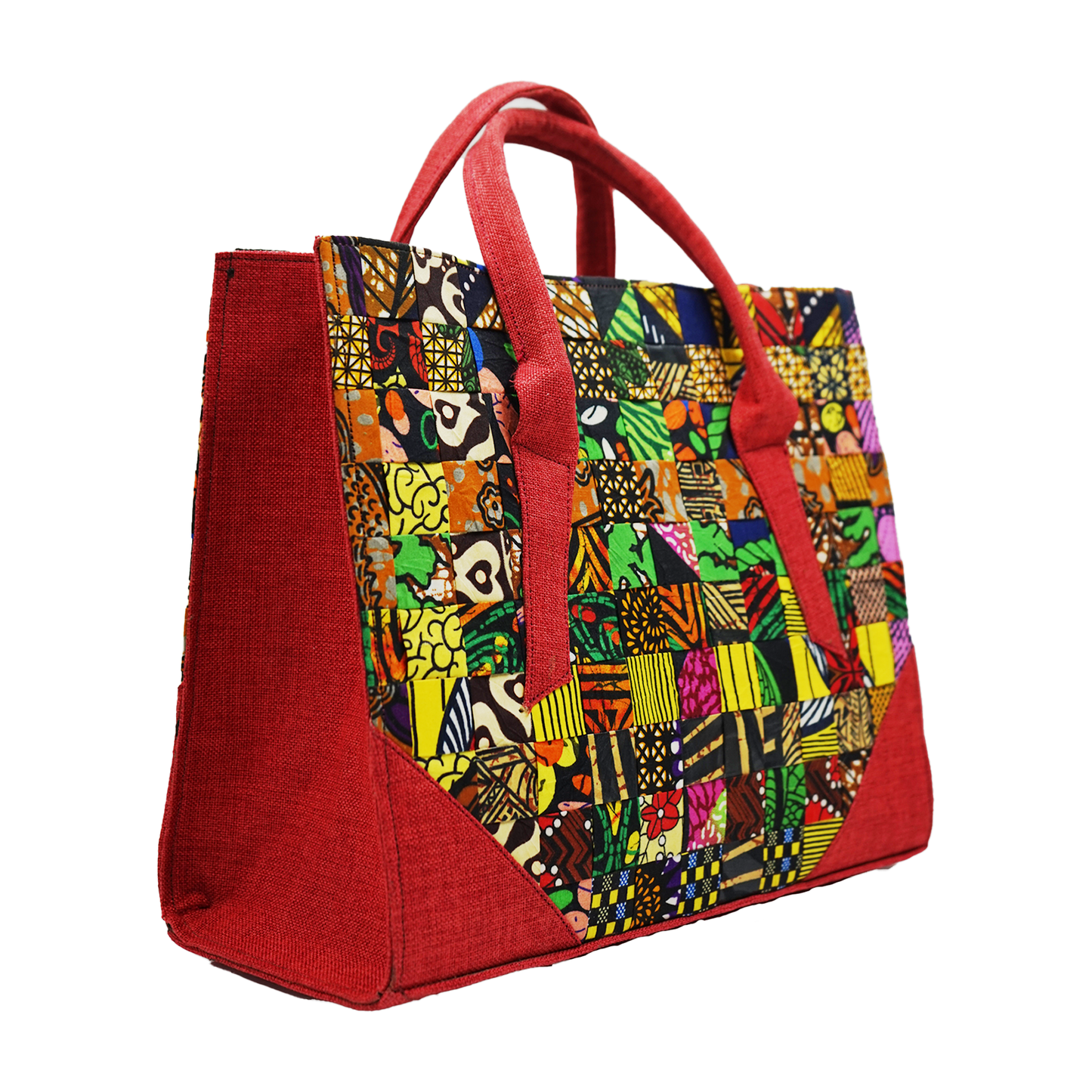Red Bold Big Ankara Patchwork Handbags
