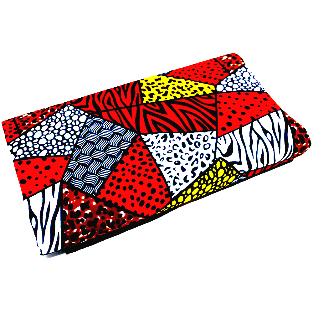Red Patchwork Ankara Cotton Fabric