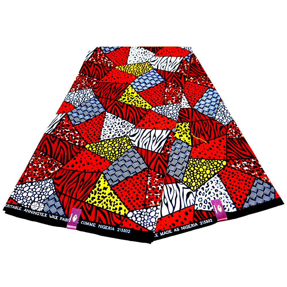 Red Patchwork Ankara Cotton Fabric