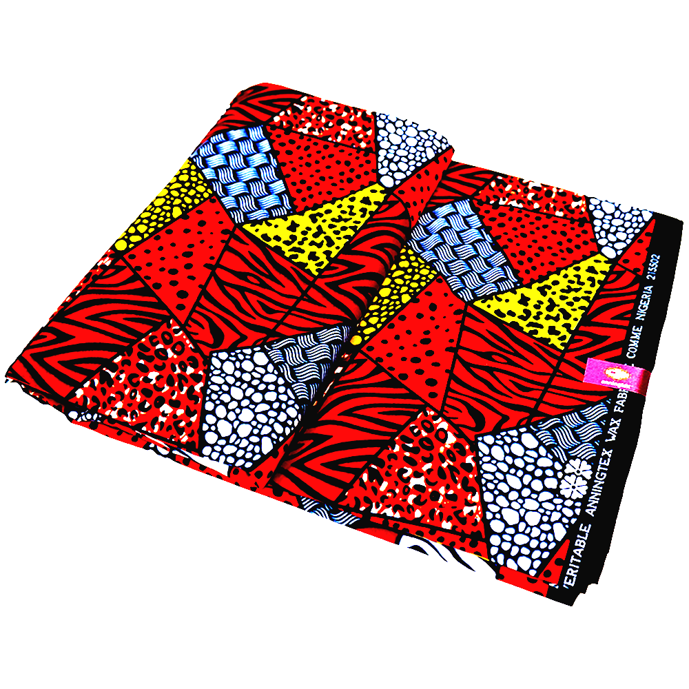 Red Patchwork Ankara Cotton Fabric