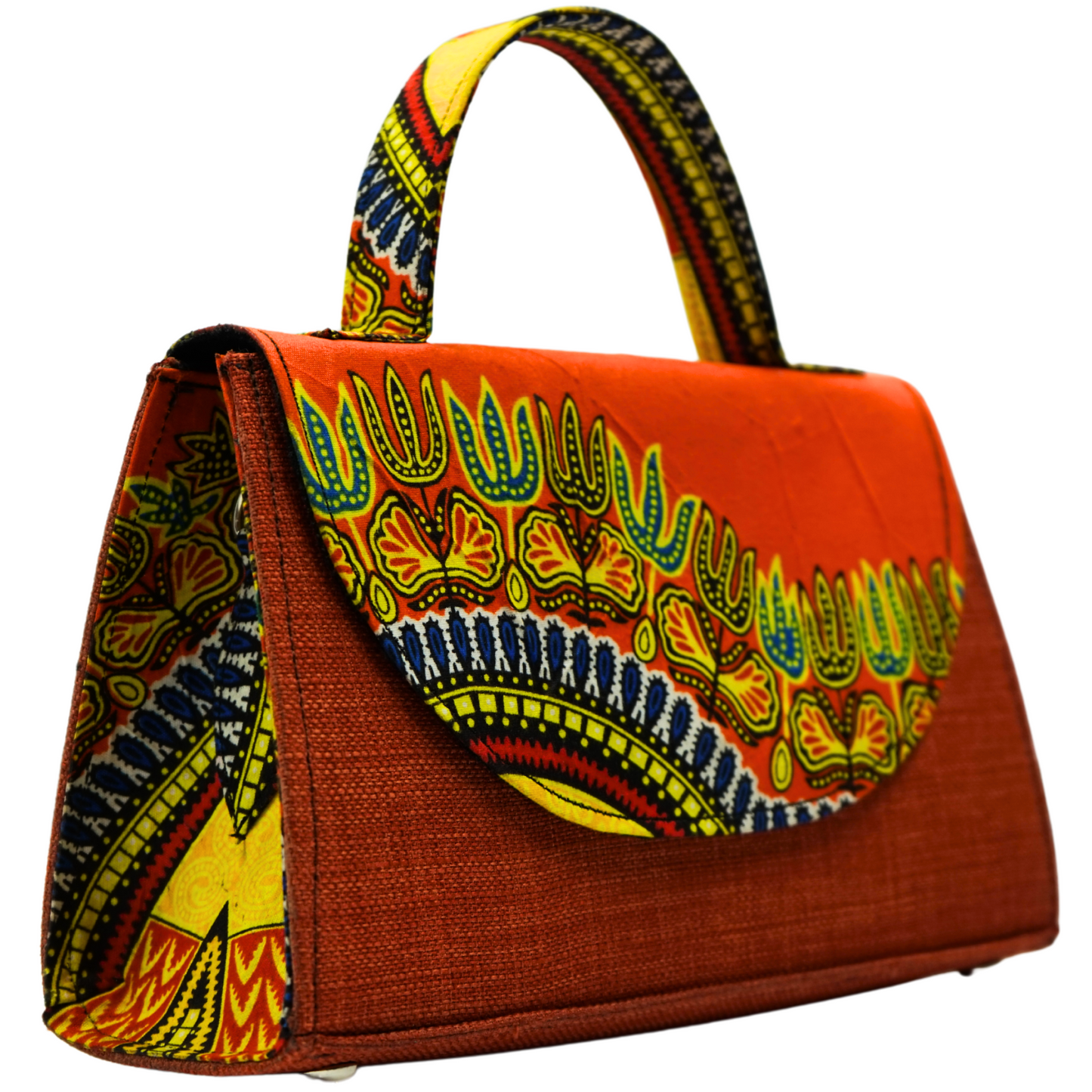 Red and Orange Ankara Crossbody Bag - Statement Purse