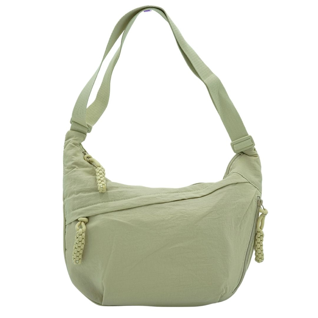 Slouchy Medium Crescent Crossbody Bag - Beige