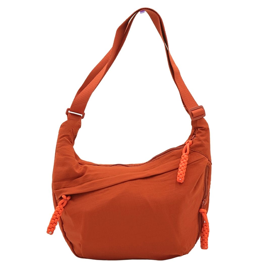 Slouchy Medium Crescent Crossbody Bag - Orange