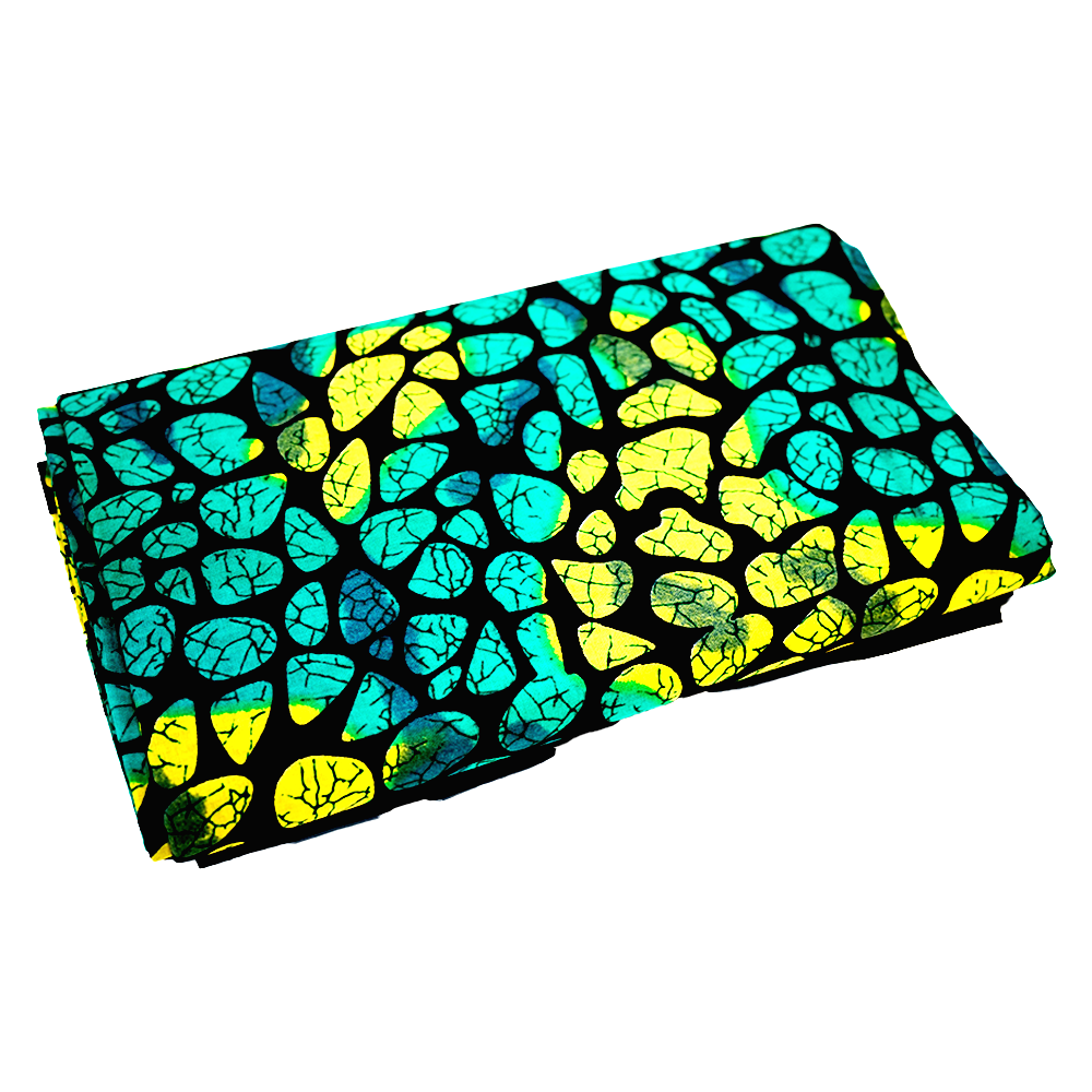 Turquoise Pebble Glow Ankara Cotton Fabric
