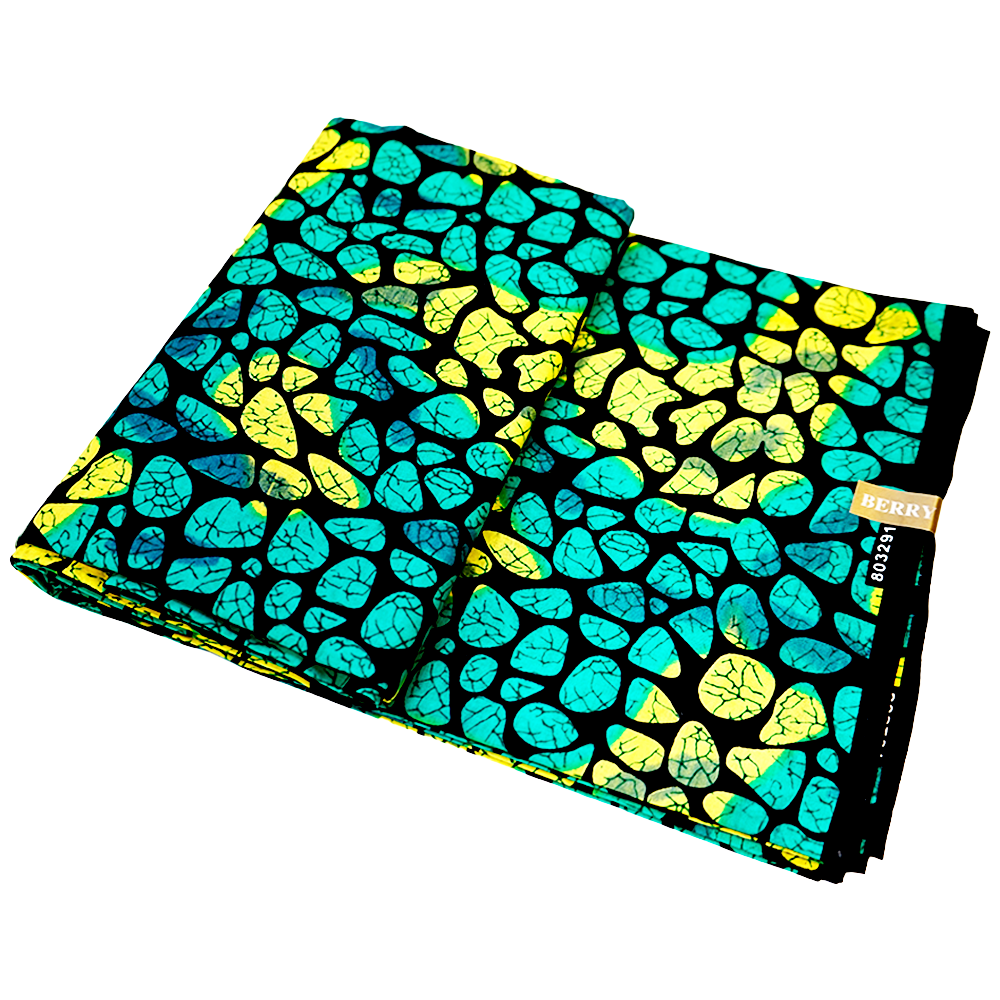 Turquoise Pebble Glow Ankara Cotton Fabric