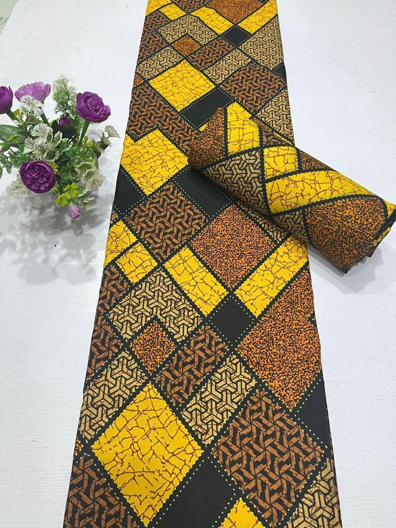 Golden Ember Patch Ankara Fabric