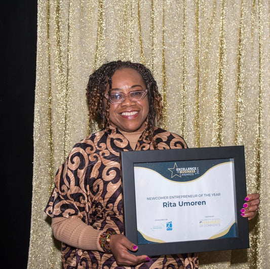 Rita Umoren with Newcomer Entrepreneur Award 