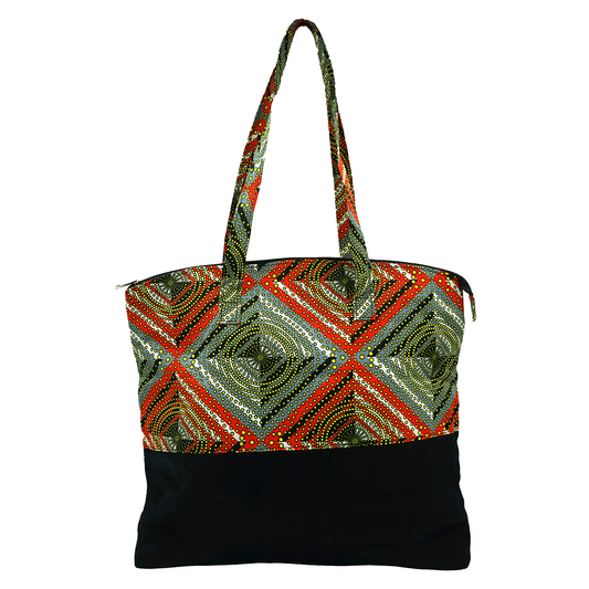 Sac fourre-tout concentrique en coton Ankara
