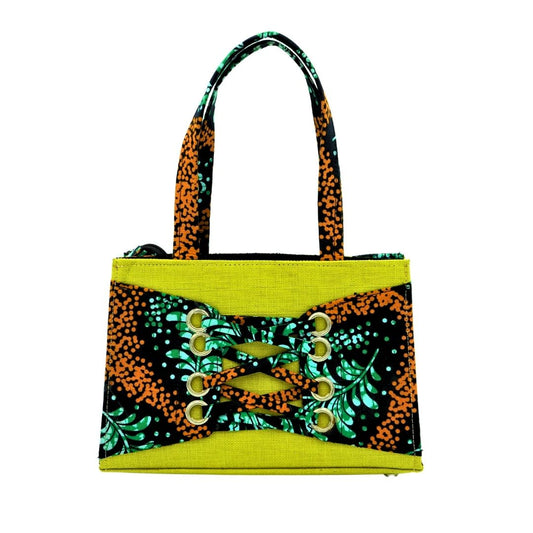 Petit sac à main en raphia vert clair 