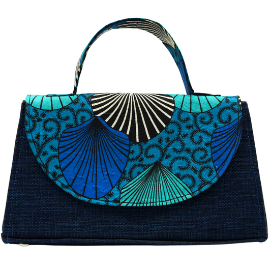 Blue Peacock Ankara Crossbody Bag - Statement Purse
