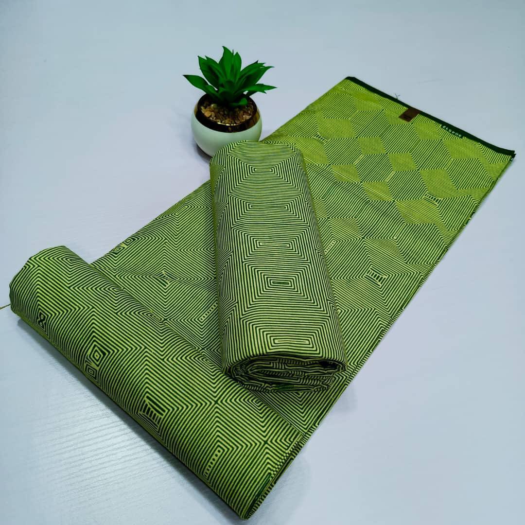 Geometric Green Maze Ankara Fabric