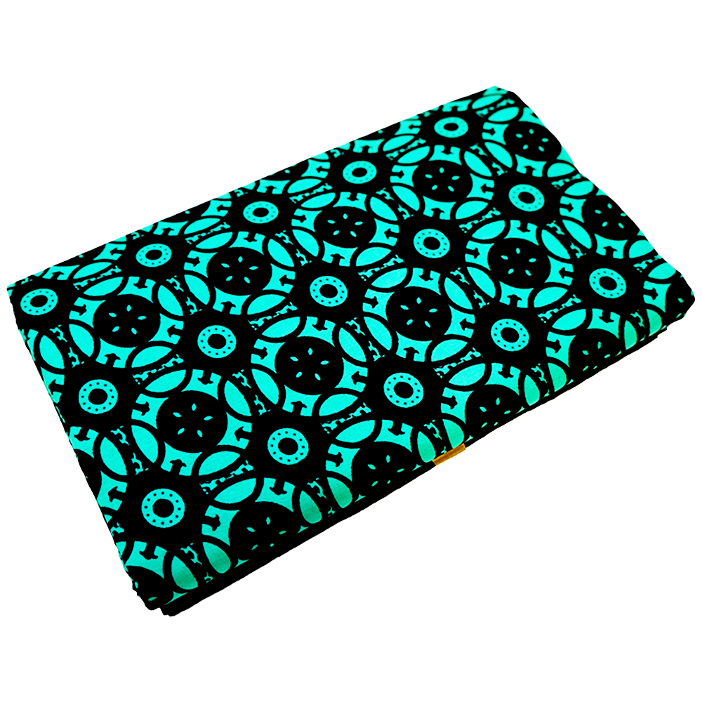 Green & Black Geometric Ankara Cotton Fabric