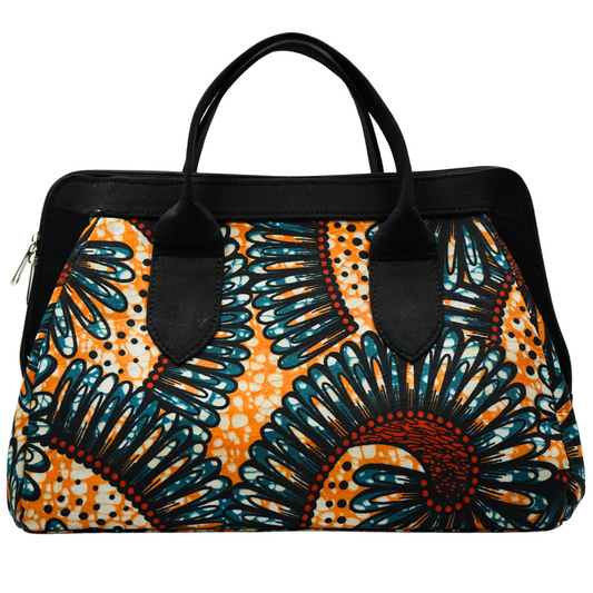 Orange and Teal Ankara Statement Purse