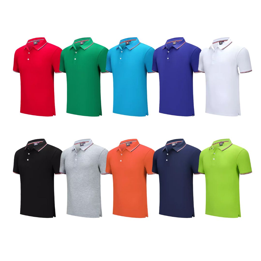 Polo Shirts : Pipping Style with 80% cotton for cutomized digital printing