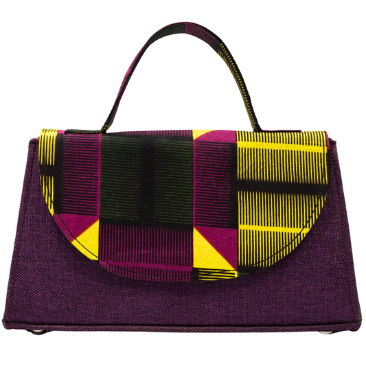 Purple and Yellow  Ankara Crossbody Bag - Statement Purse