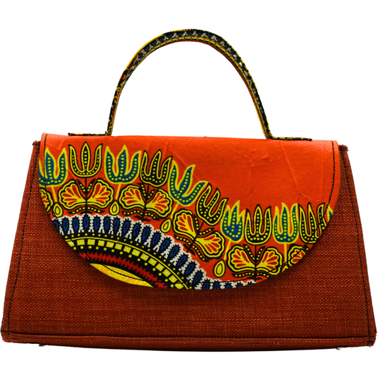 Red and Orange Ankara Crossbody Bag - Statement Purse
